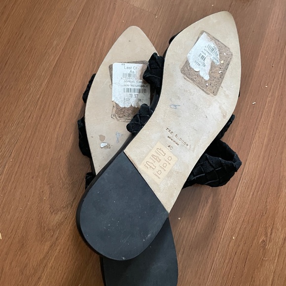 NEW Rag & Bone Lewis Pointed Toe Black Suede Slide Sandal Size 8 - Picture 4 of 4